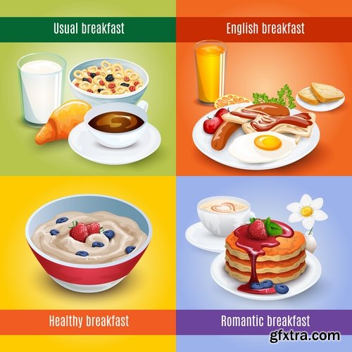 Breakfast Collection of eggs vector image 25 EPS