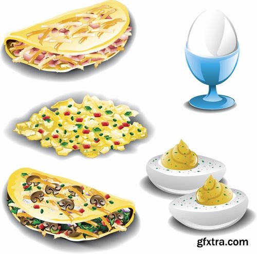 Breakfast Collection of eggs vector image 25 EPS