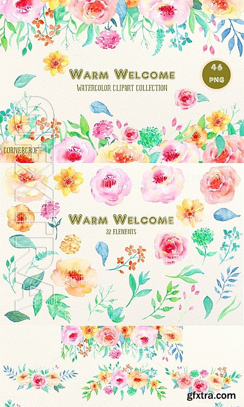 CM - Watercolor Clipart Warm Welcome 548447