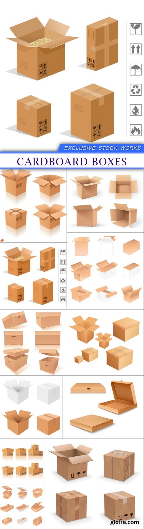 Cardboard Boxes 11x EPS