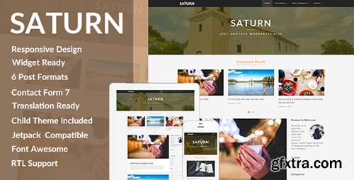 ThemeForest - SATURN v1.0.4.1 - A Personal/Travel Wordpress Blog Theme - 9814741