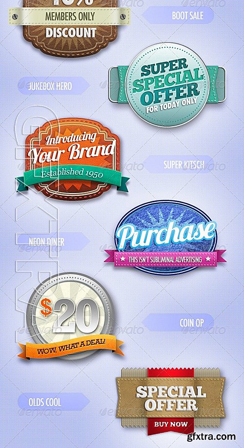 GraphicRiver - 8 Retro Vintage badges 249449