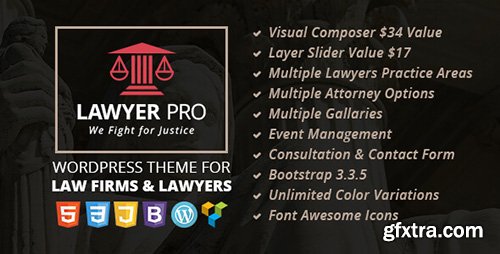 ThemeForest - Lawyer Pro v1.0 - Responsive WordPress Theme for Lawyers - 14049613