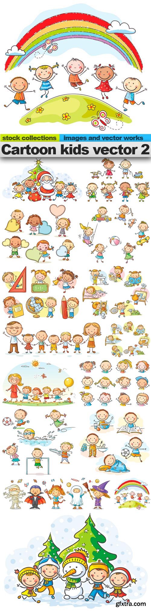 Cartoon kids vector 2, 15 X EPS