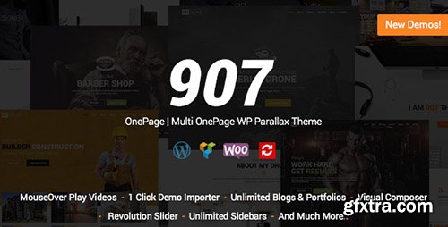 ThemeForest - 907 v4.0 - Responsive WP One Page - Multi One Page Parallax - 4087140