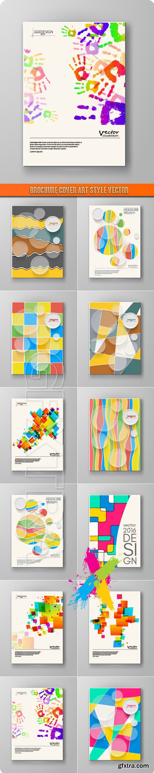 Brochure cover art style vector