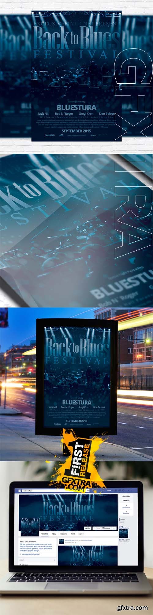 Blues Festival - Flyer Template + Facebook Cover