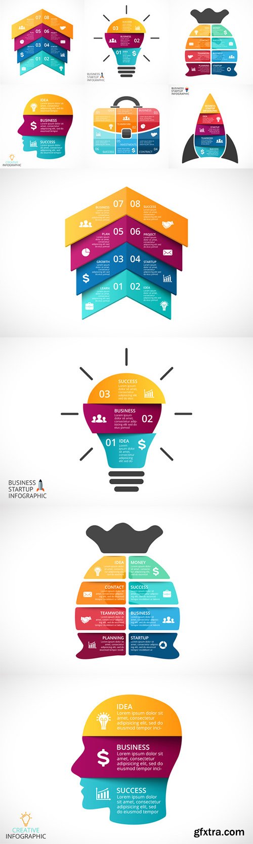 6 Startup Infographics. PSD, AI, EPS - CM 339436