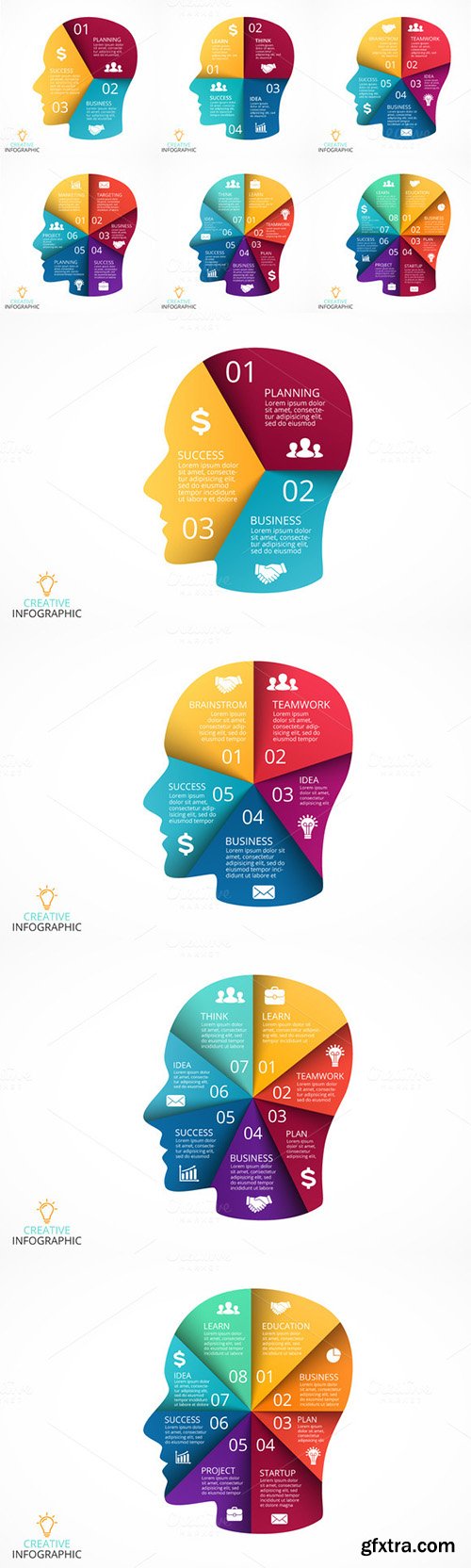 6 infographics with human face. v2 - CM 333937