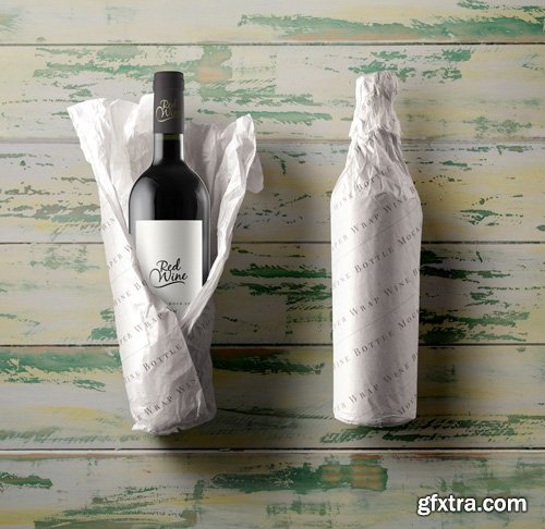 Wine Bottle Psd Paper Wrap