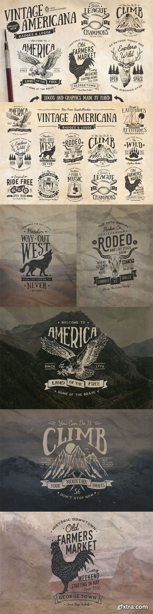 Vintage Americana Badges and Logos - CM 362299