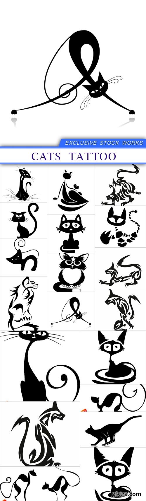 Cats tattoo 19X EPS