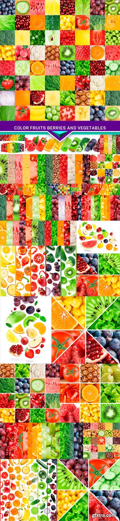 Color fruits berries and vegetables 25x JPEG