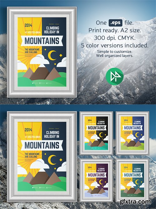 Mountain climbing poster template - CM 109128