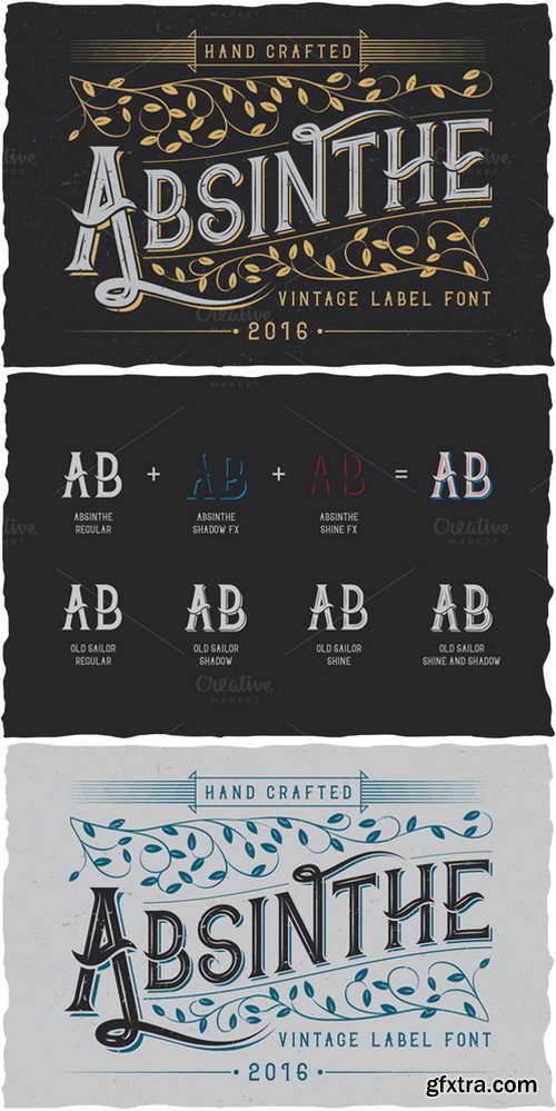 CM - Absinthe label typeface 551150