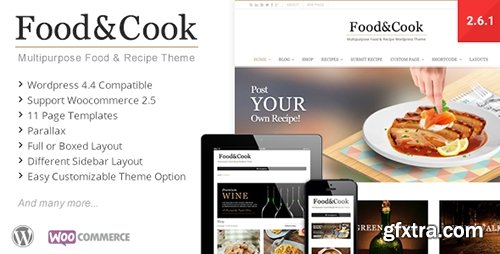 ThemeForest - Food & Cook v2.6.1 - Multipurpose Food Recipe WP Theme - 4915630