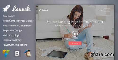 ThemeForest - Launch v1.0.5 - Startup Landing Page Bootstrap WP Theme - 13002964