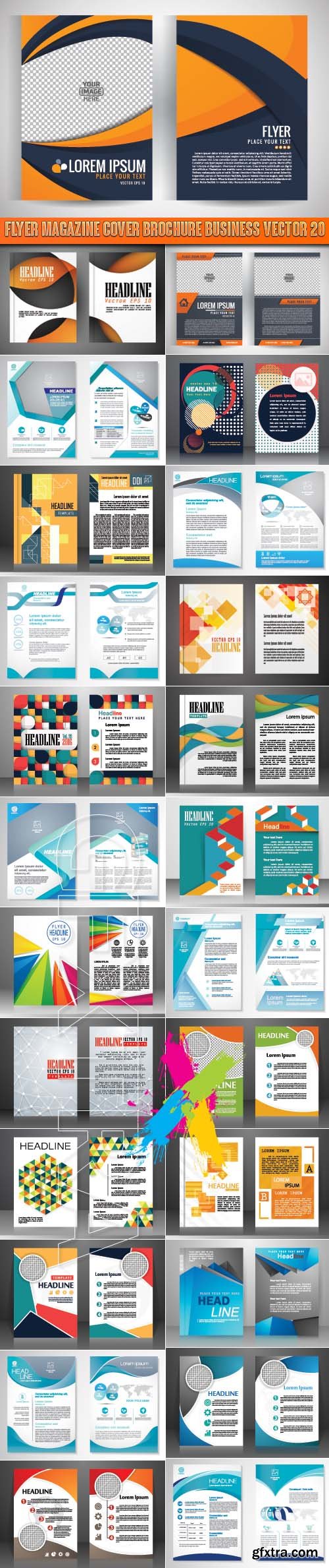 Flyer magazine cover brochure business vector 20