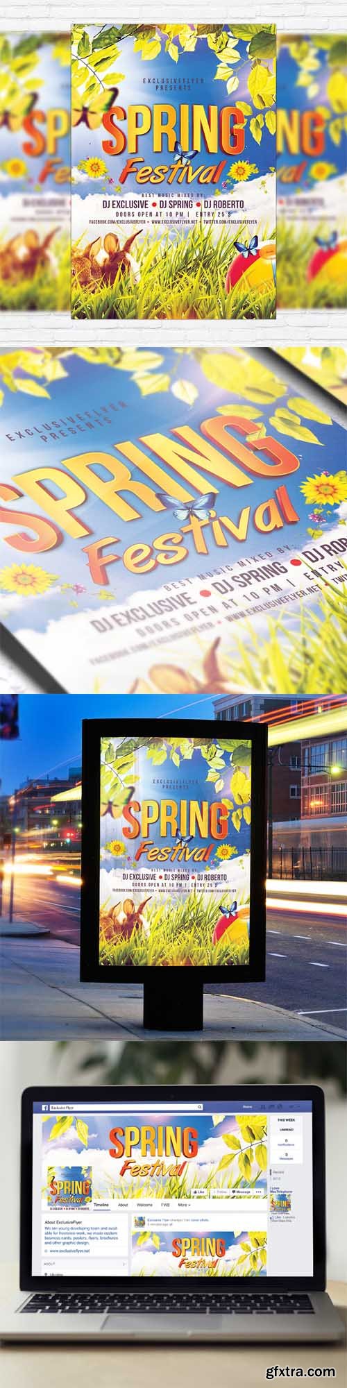 Spring Festival - Flyer Template + Facebook Cover