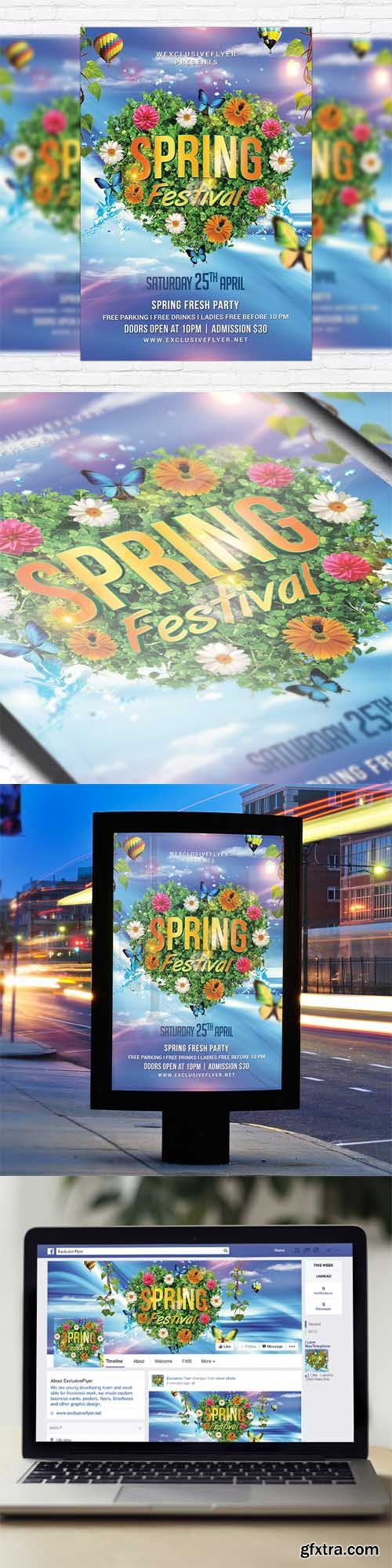 Spring Festival Night - Flyer Template + Facebook Cover