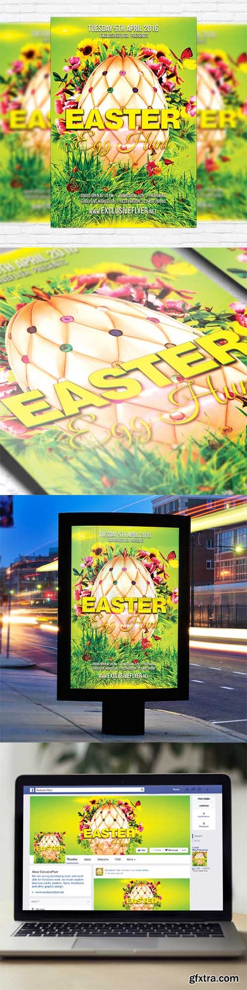Easter Egg Hunt - Flyer Template + Facebook Cover