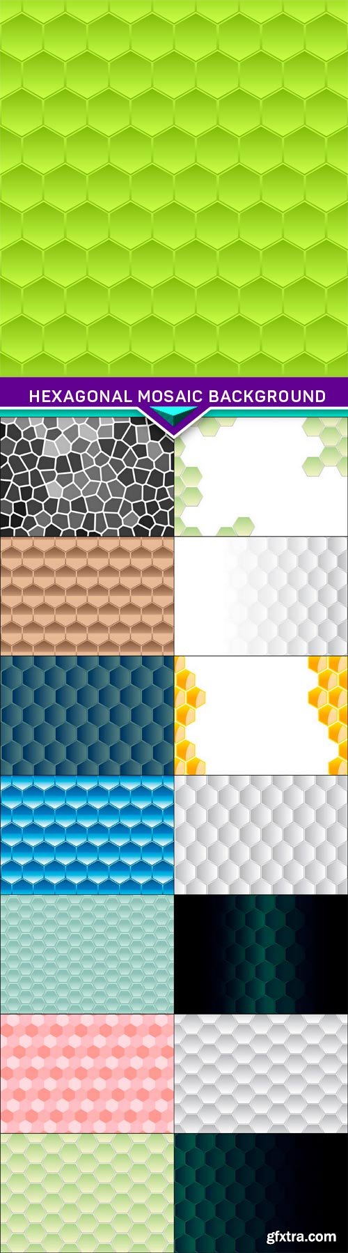 Hexagonal mosaic background 15x EPS