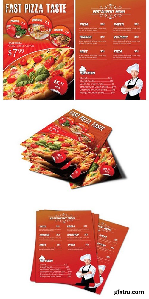 CM - FAST FOOD FLYER & MENU 552973