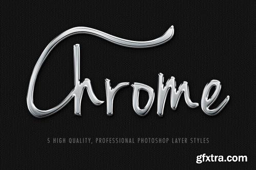 CreativeMarket 5 Realistic Pro Chrome Layer Styles 1181