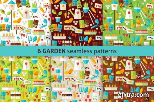 CreativeMarket Spring Garden Flat Seamless Patterns 480907