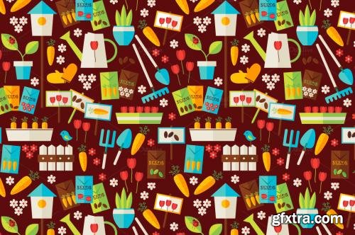 CreativeMarket Spring Garden Flat Seamless Patterns 480907