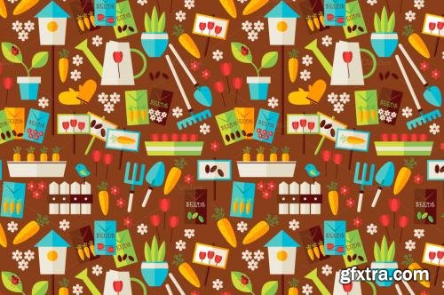 CreativeMarket Spring Garden Flat Seamless Patterns 480907