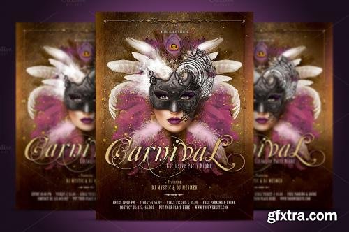 CreativeMarket Carnival Mask Party Flyer 481763