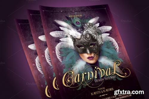 CreativeMarket Carnival Mask Party Flyer 481763