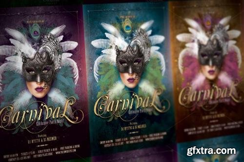 CreativeMarket Carnival Mask Party Flyer 481763