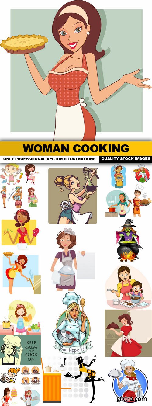 Woman Cooking - 25 Vector