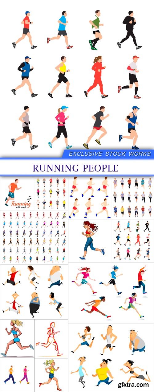 Running people 14X EPS