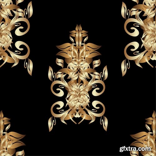 Collection of calligraphic elements monogram wallpaper pattern flower background is 25 EPS