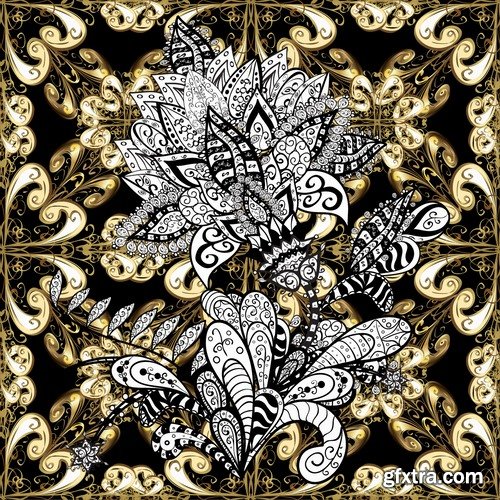 Collection of calligraphic elements monogram wallpaper pattern flower background is 25 EPS