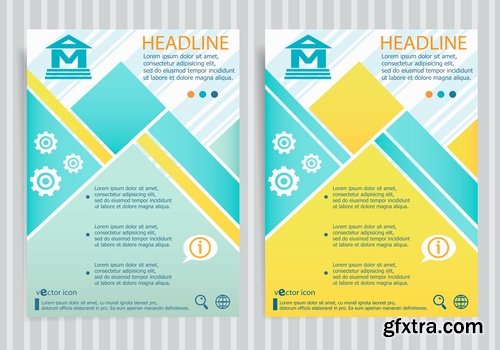 Collection of vector image flyer banner brochure business card 13-25 Eps