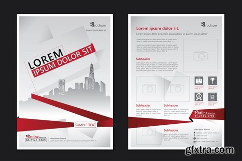 Collection of vector image flyer banner brochure business card 13-25 Eps