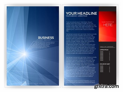 Collection of vector image flyer banner brochure business card 13-25 Eps