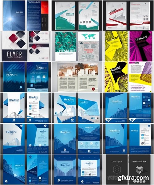 Collection of vector image flyer banner brochure business card 13-25 Eps