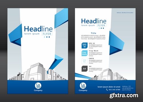 Collection of vector image flyer banner brochure business card 13-25 Eps