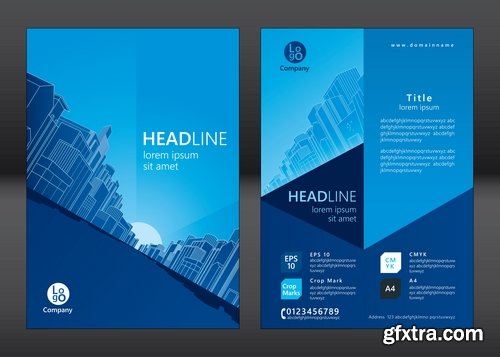 Collection of vector image flyer banner brochure business card 13-25 Eps