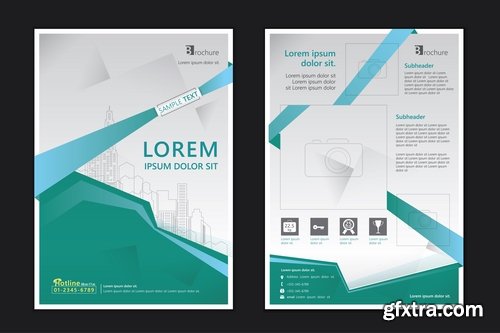 Collection of vector image flyer banner brochure business card 13-25 Eps