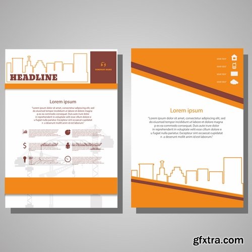 Collection of vector image flyer banner brochure business card 13-25 Eps