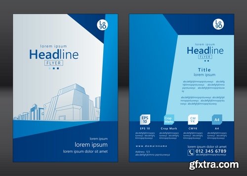 Collection of vector image flyer banner brochure business card 13-25 Eps