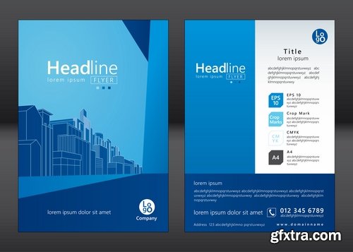 Collection of vector image flyer banner brochure business card 13-25 Eps