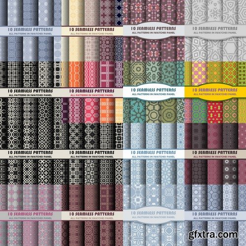 Collection of wallpaper pattern calligraphic design element flyer banner 25 EPS