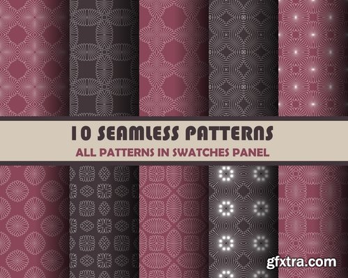 Collection of wallpaper pattern calligraphic design element flyer banner 25 EPS